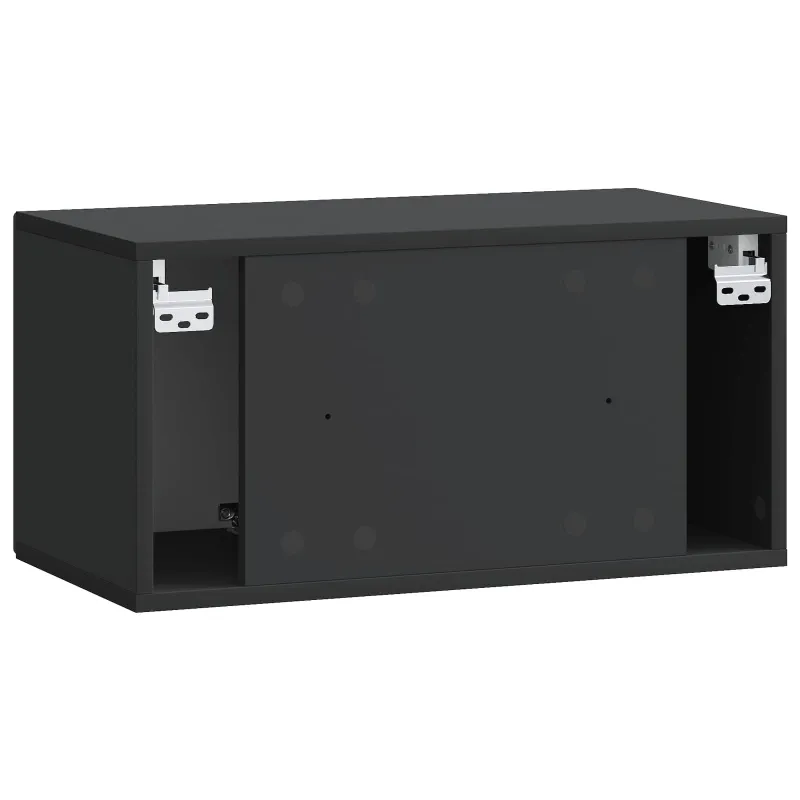 Sieninė TV spintelė Juoda 59,5 x 31 x 30 cm Apdirbta mediena