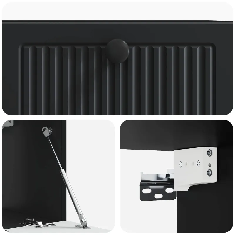 Sieninė TV spintelė Juoda 59,5 x 31 x 30 cm Apdirbta mediena