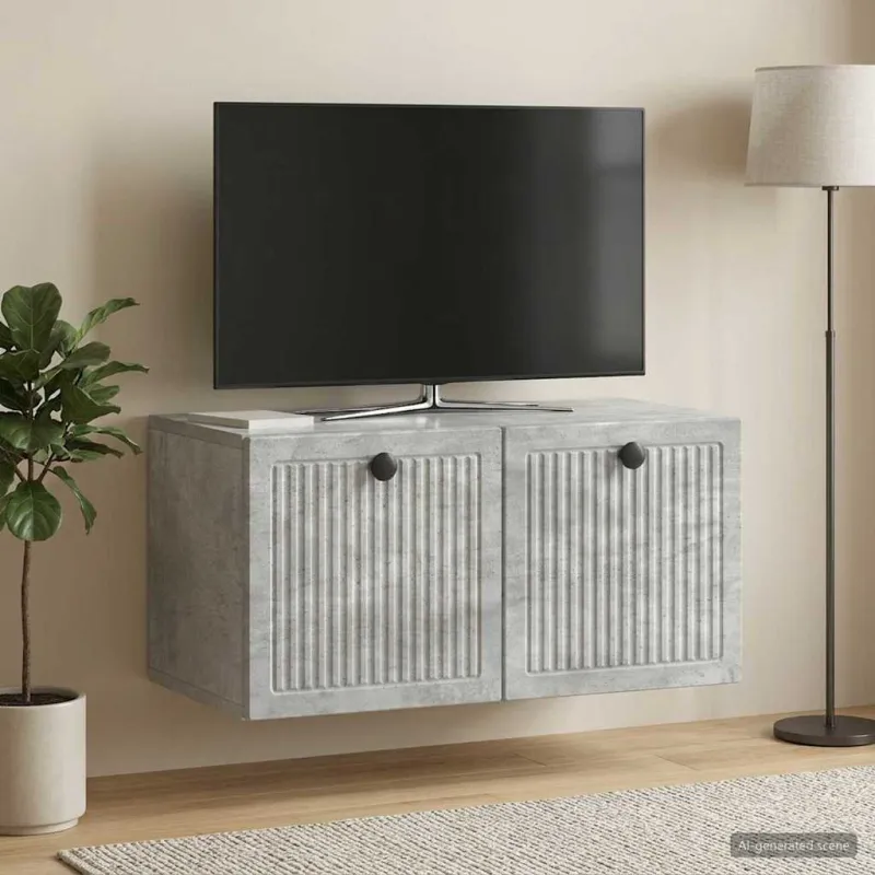 Sieninė TV spintelė Betono pilka 59,5 x 31 x 30 cm