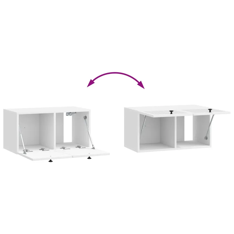 Sieninė TV spintelė Itin blizgi balta 59,5 x 31 x 30 cm
