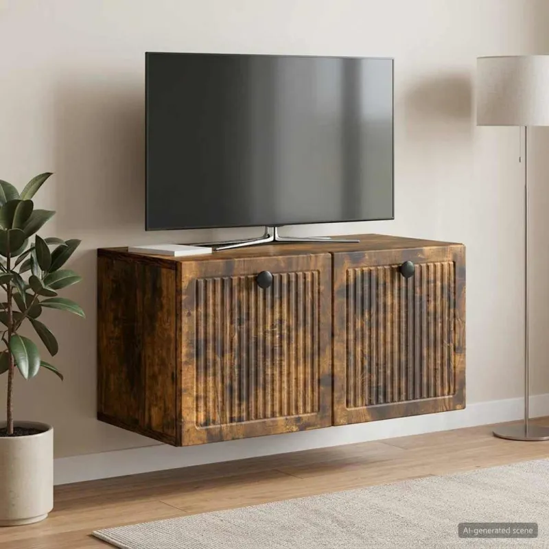 Sieninė TV spintelė Dūminio ąžuolo 59,5 x 31 x 30 cm