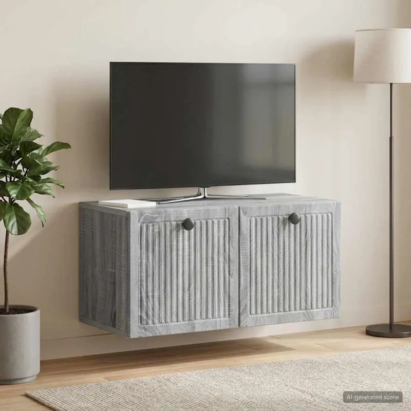 Sieninė TV spintelė Pilka sonoma ąžuolo 59,5 x 31 x 30 cm