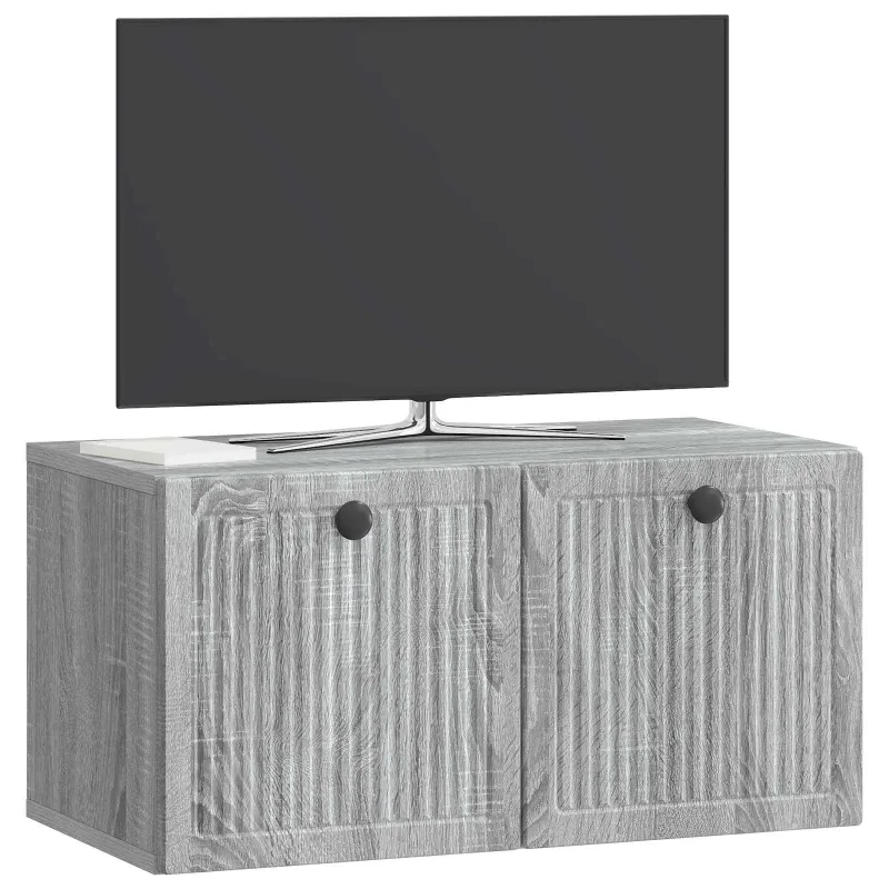 Sieninė TV spintelė Pilka sonoma ąžuolo 59,5 x 31 x 30 cm