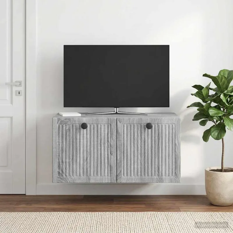 Sieninė TV spintelė Pilka sonoma ąžuolo 59,5 x 31 x 30 cm