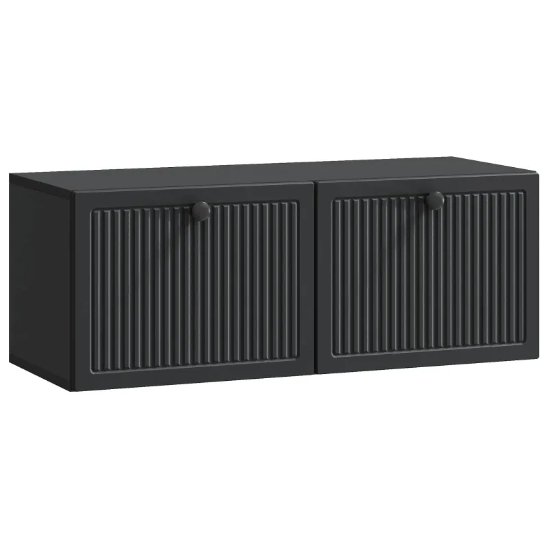 Sieninė TV spintelė Juoda 78,5 x 31 x 30 cm Apdirbta mediena