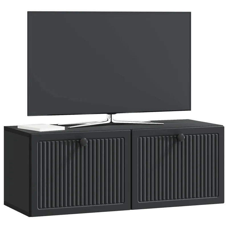 Sieninė TV spintelė Juoda 78,5 x 31 x 30 cm Apdirbta mediena
