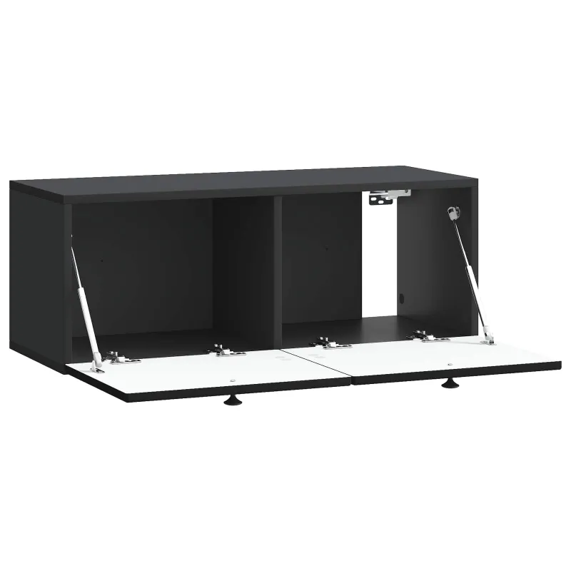 Sieninė TV spintelė Juoda 78,5 x 31 x 30 cm Apdirbta mediena
