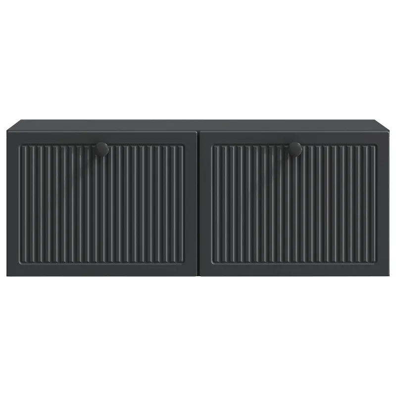 Sieninė TV spintelė Juoda 78,5 x 31 x 30 cm Apdirbta mediena