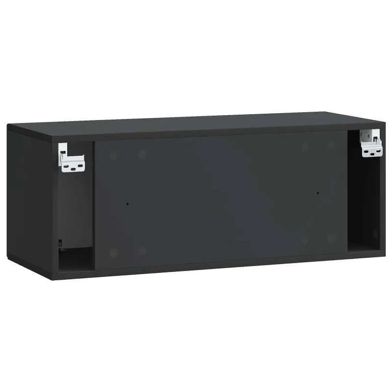 Sieninė TV spintelė Juoda 78,5 x 31 x 30 cm Apdirbta mediena