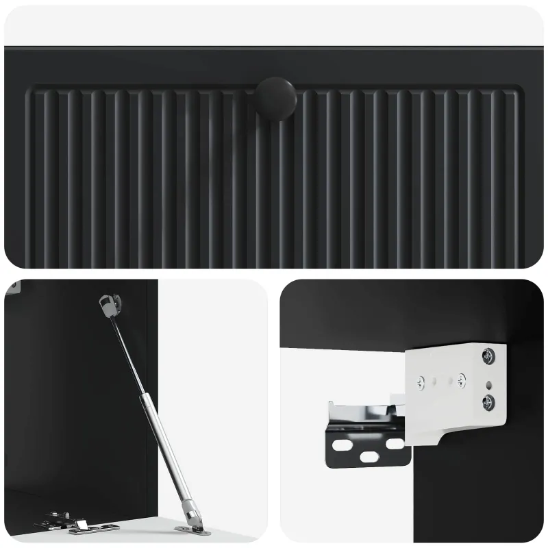 Sieninė TV spintelė Juoda 78,5 x 31 x 30 cm Apdirbta mediena