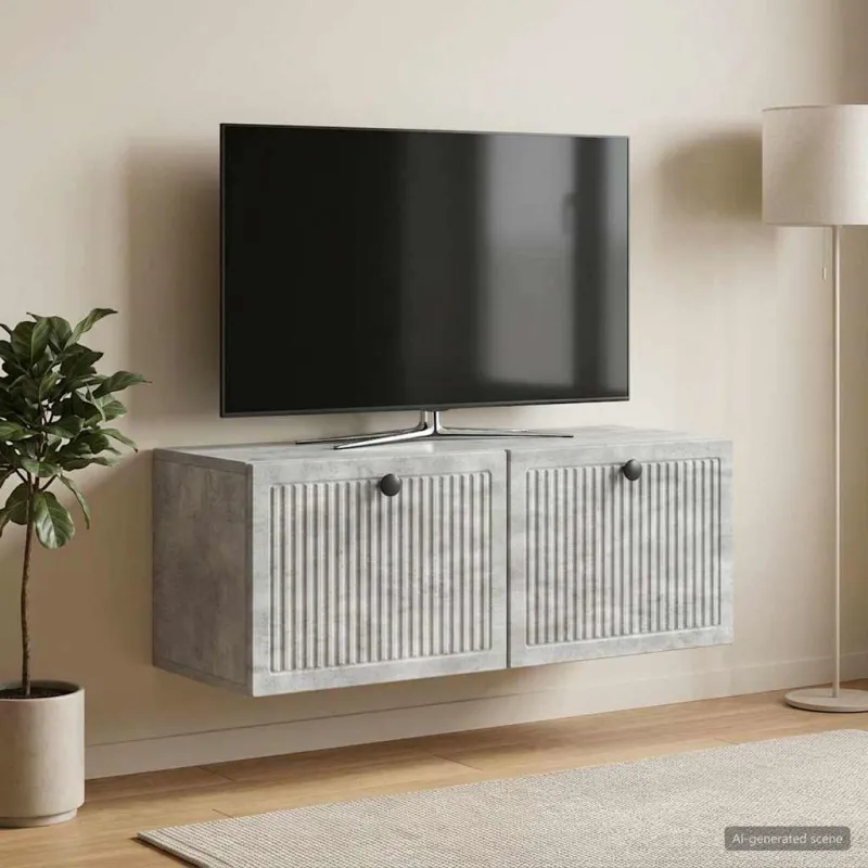 Sieninė TV spintelė Betono pilka 78,5 x 31 x 30 cm