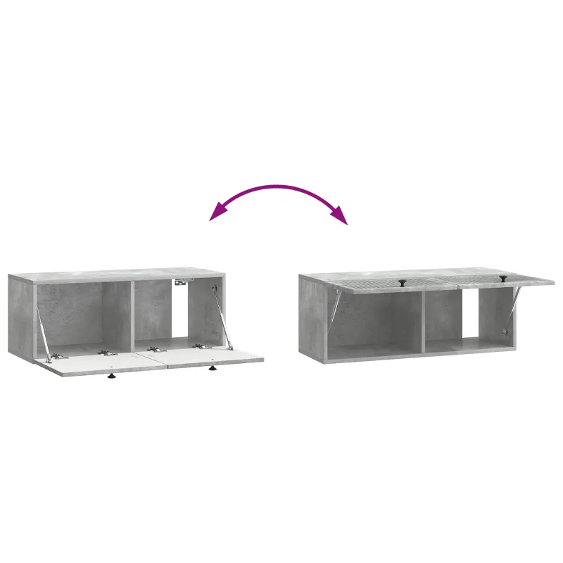 Sieninė TV spintelė Betono pilka 78,5 x 31 x 30 cm