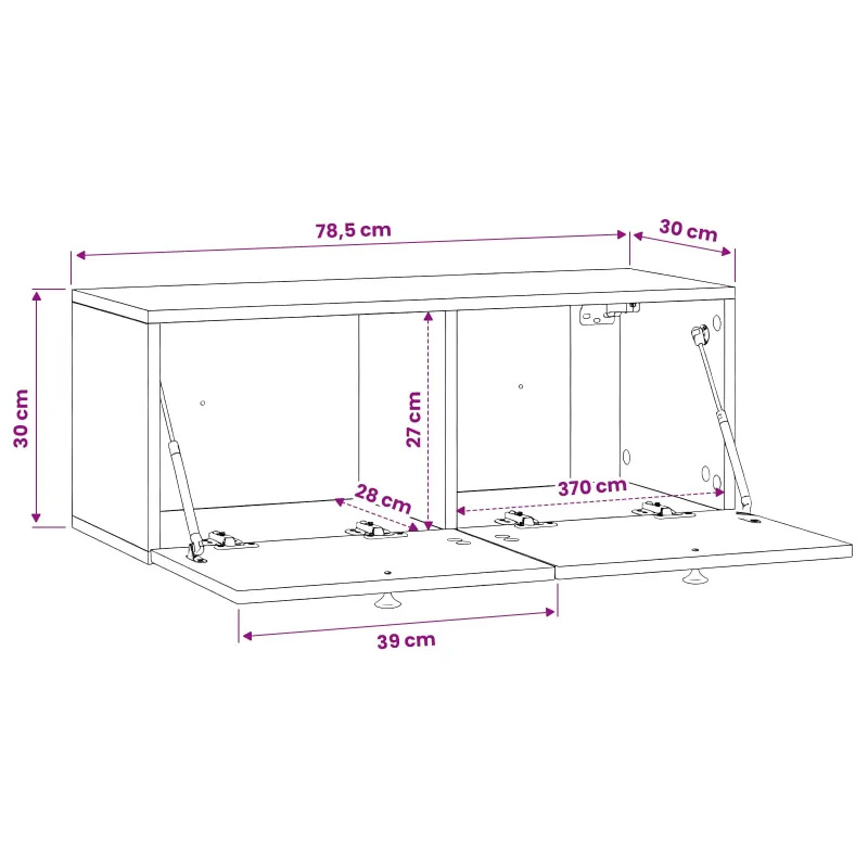 Sieninė TV spintelė Betono pilka 78,5 x 31 x 30 cm