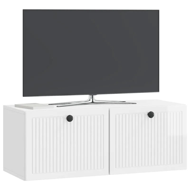 Sieninė TV spintelė Itin blizgi balta 78,5 x 31 x 30 cm