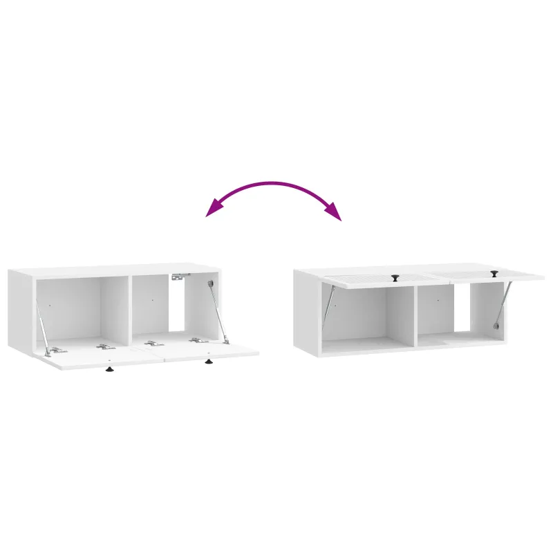 Sieninė TV spintelė Itin blizgi balta 78,5 x 31 x 30 cm