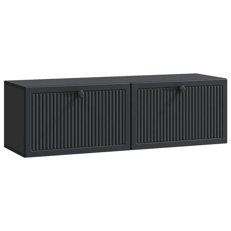 Sieninė TV spintelė Juoda 98 x 31 x 30 cm Apdirbta mediena