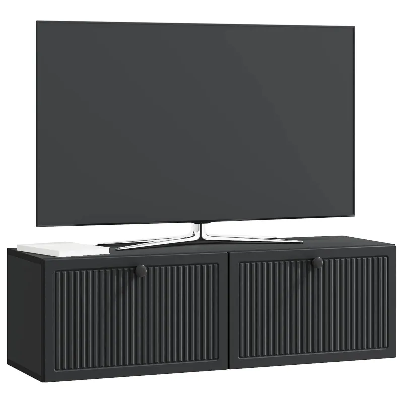 Sieninė TV spintelė Juoda 98 x 31 x 30 cm Apdirbta mediena