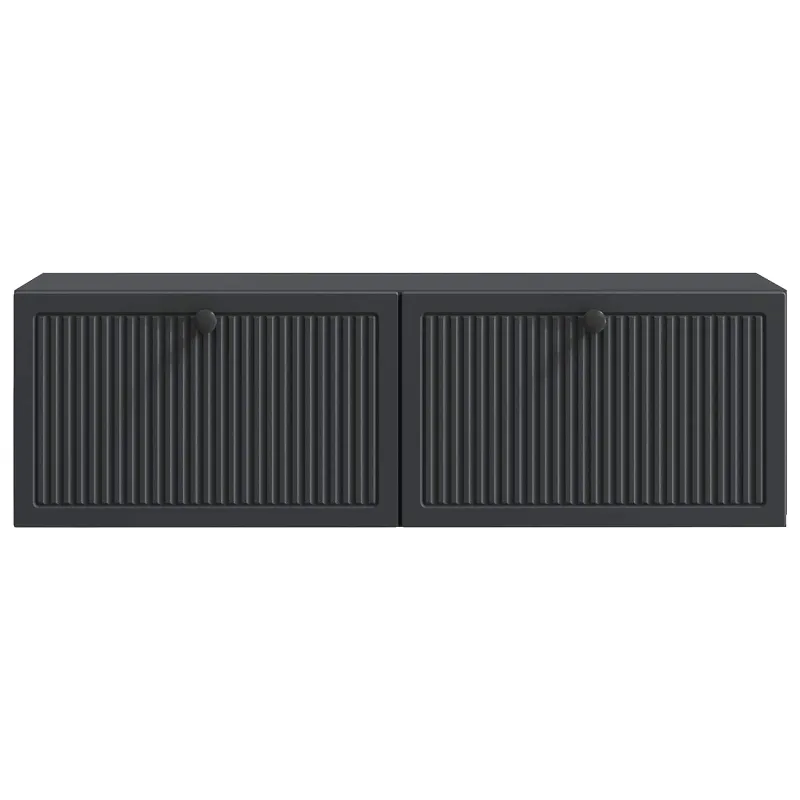 Sieninė TV spintelė Juoda 98 x 31 x 30 cm Apdirbta mediena