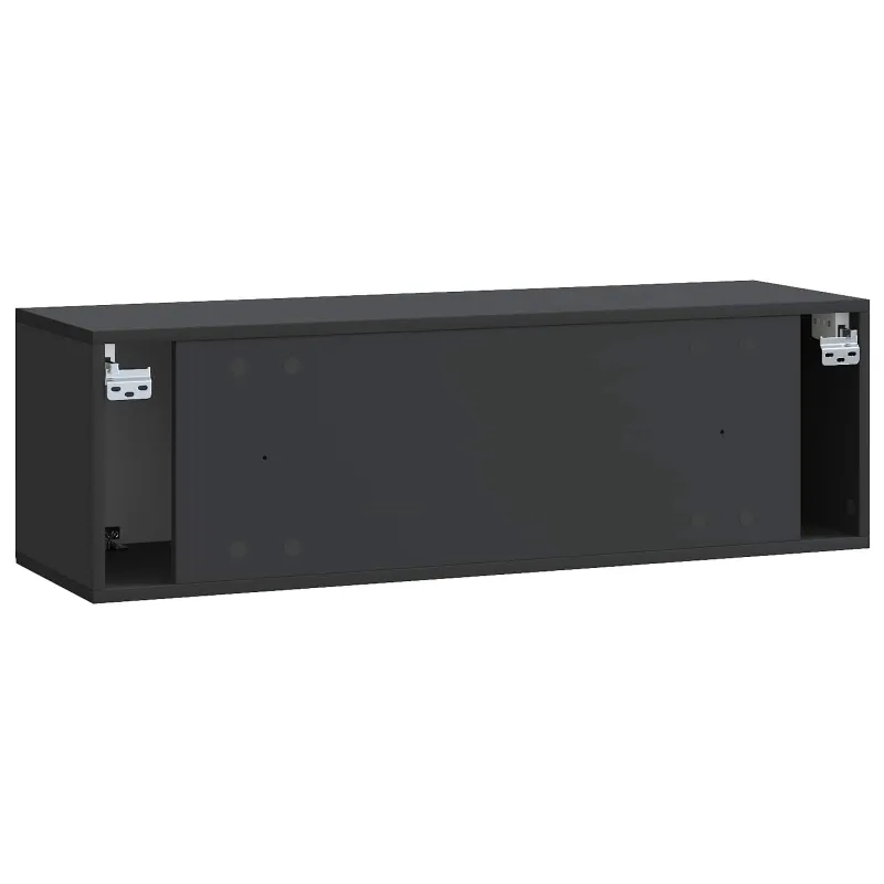 Sieninė TV spintelė Juoda 98 x 31 x 30 cm Apdirbta mediena