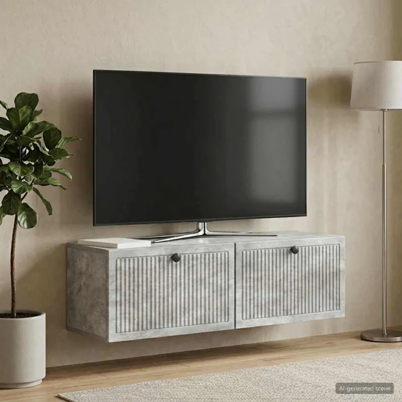 Sieninė TV spintelė Betono pilka 98 x 31 x 30 cm