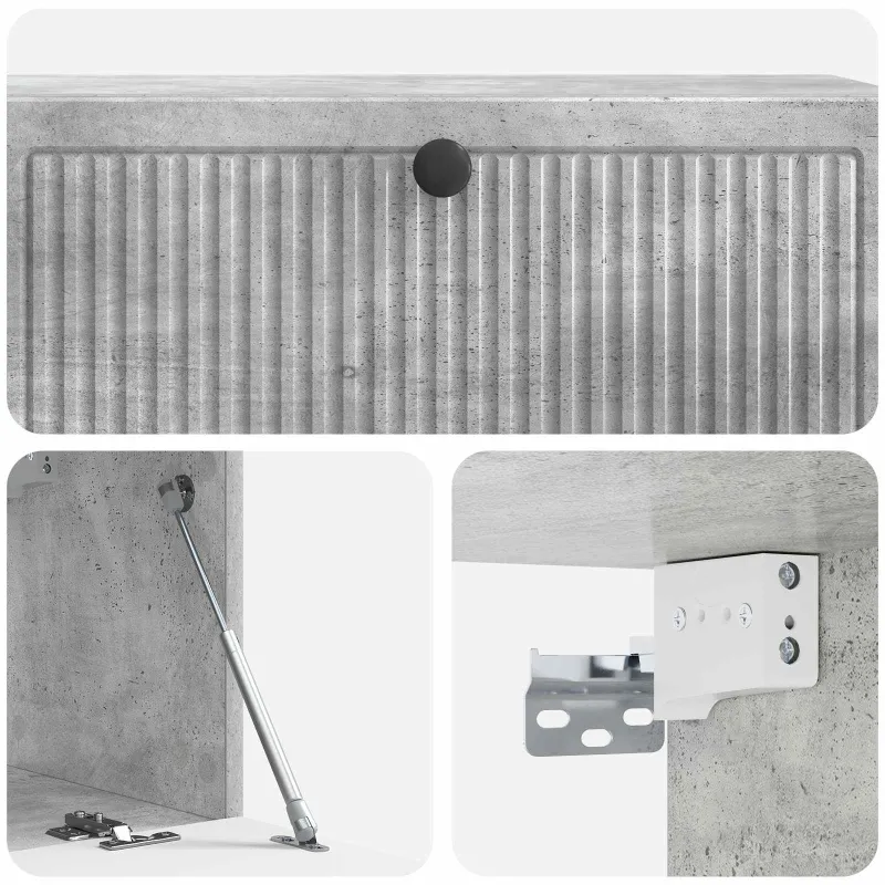 Sieninė TV spintelė Betono pilka 98 x 31 x 30 cm