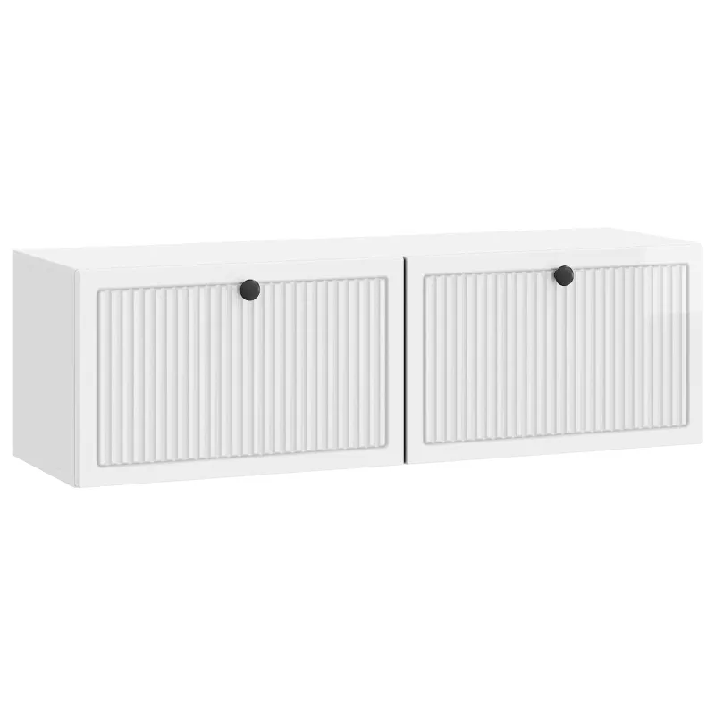 Sieninė TV spintelė Itin blizgi balta 98 x 31 x 30 cm