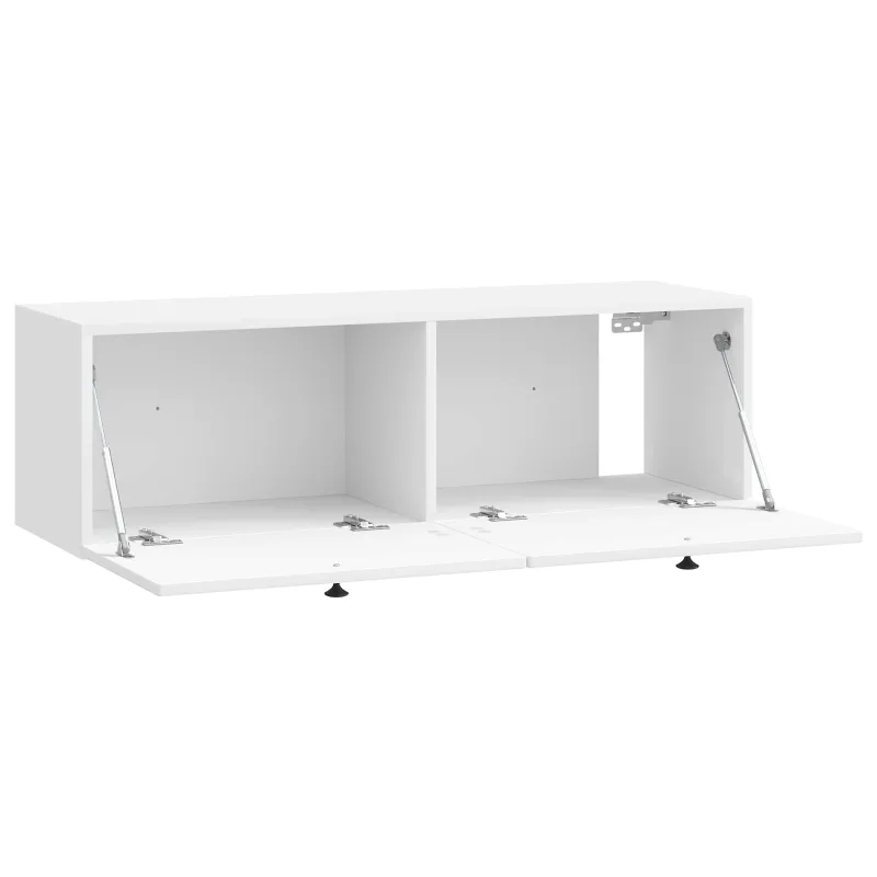 Sieninė TV spintelė Itin blizgi balta 98 x 31 x 30 cm