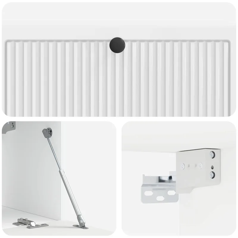 Sieninė TV spintelė Itin blizgi balta 98 x 31 x 30 cm