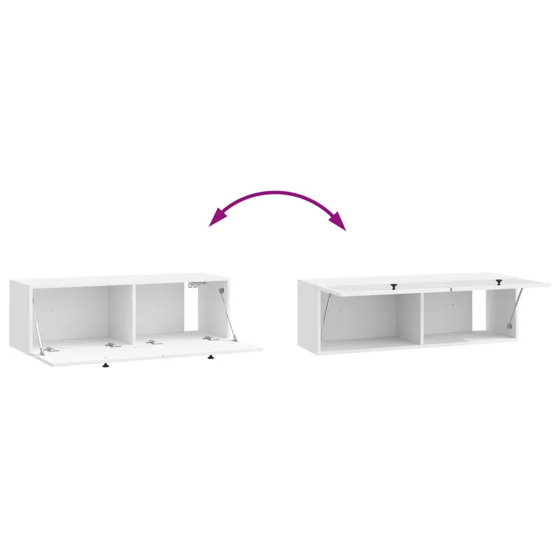 Sieninė TV spintelė Itin blizgi balta 98 x 31 x 30 cm