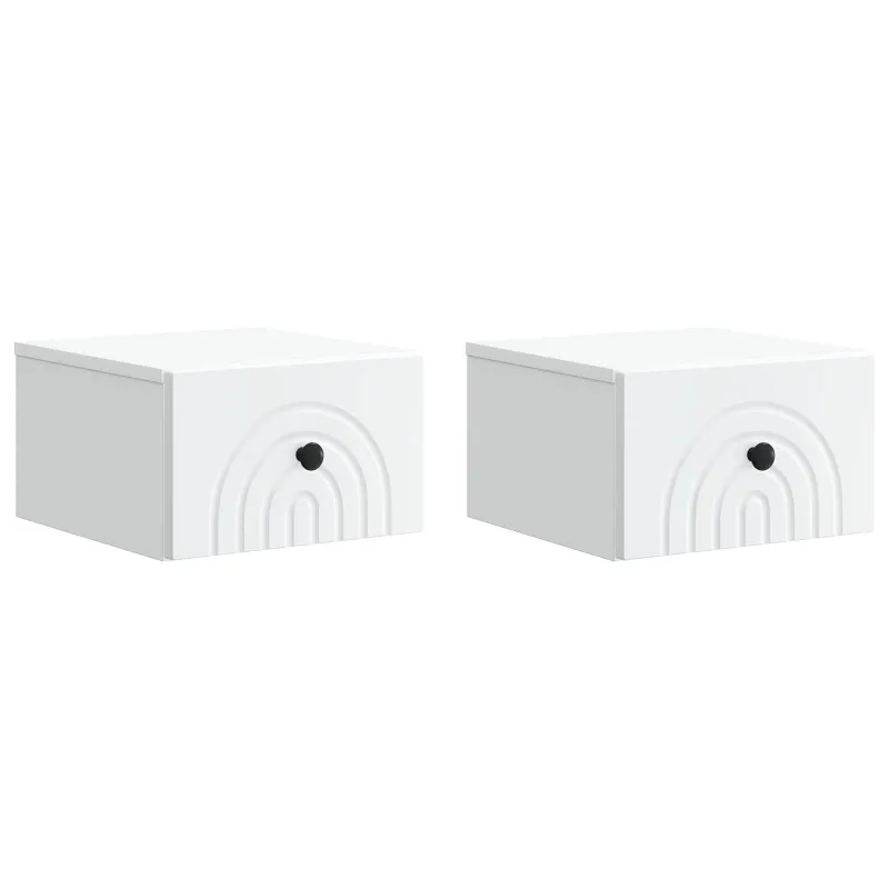 Sieninis naktinis staliukas 2 pcs Balta 33 x 34,5 x 20 cm