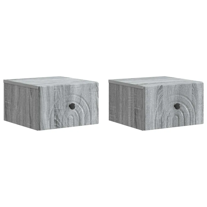 Sieninis naktinis staliukas 2 pcs Pilka sonoma ąžuolo