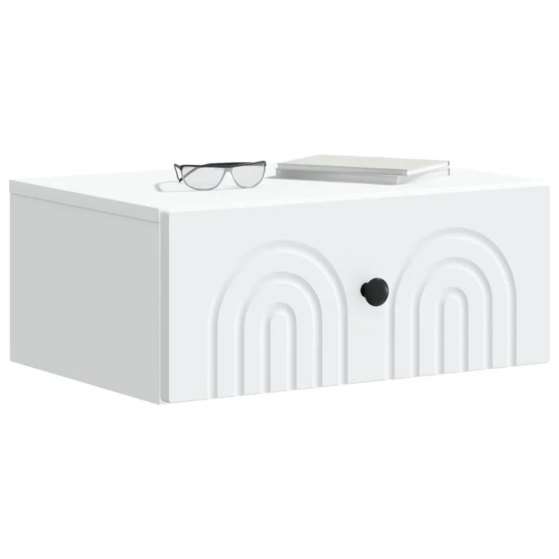 Sieninis naktinis staliukas 2 pcs Balta 49 x 34,5 x 20 cm