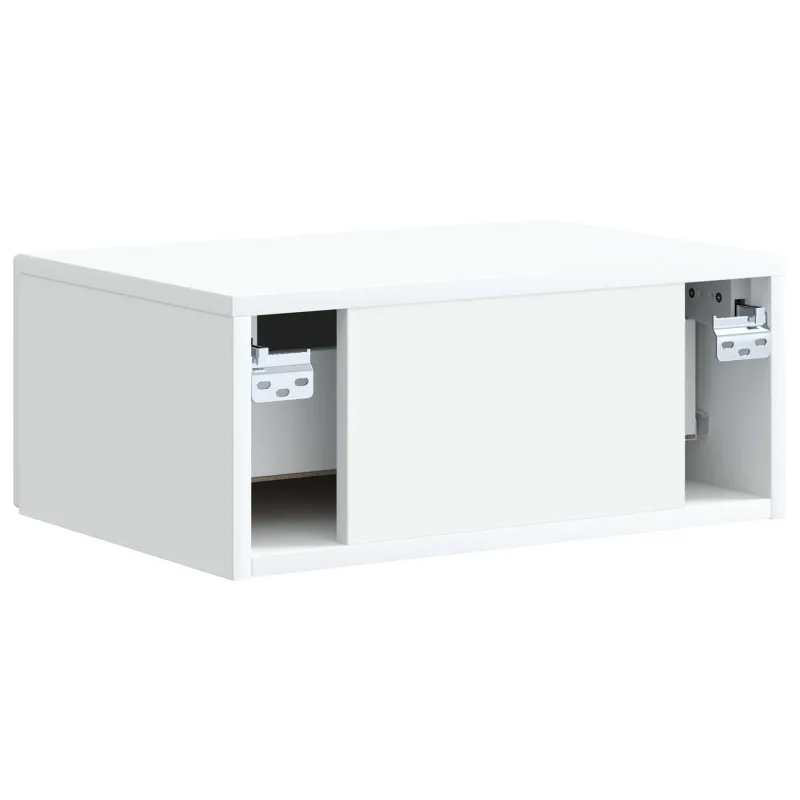Sieninis naktinis staliukas 2 pcs Balta 49 x 34,5 x 20 cm