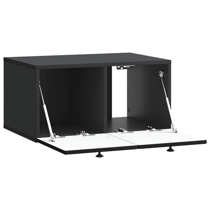 Sieninė TV spintelė Juoda 59,5 x 41 x 30 cm Apdirbta mediena