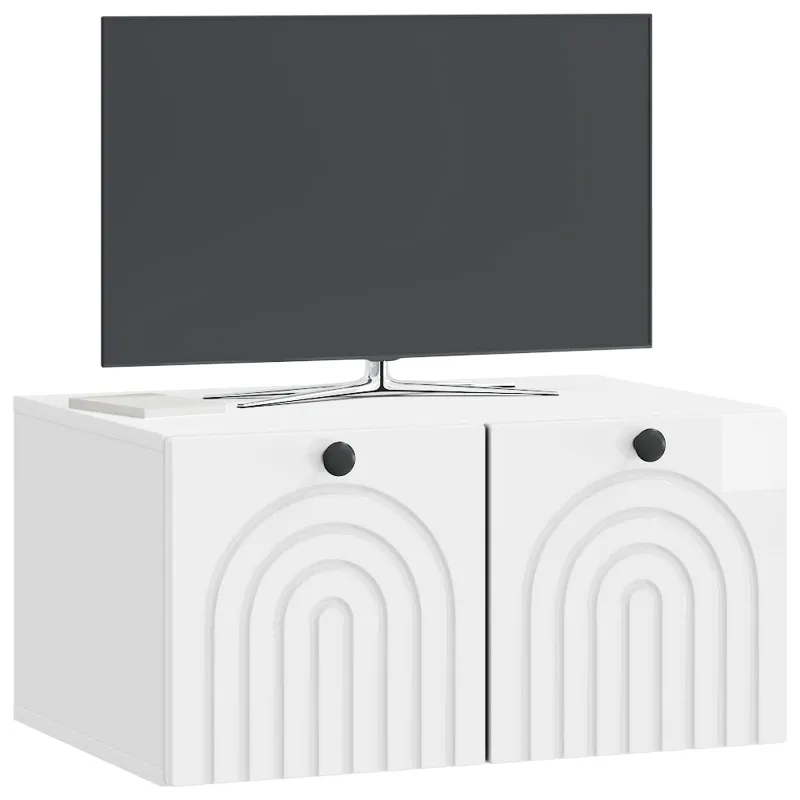 Sieninė TV spintelė Itin blizgi balta 59,5 x 41 x 30 cm
