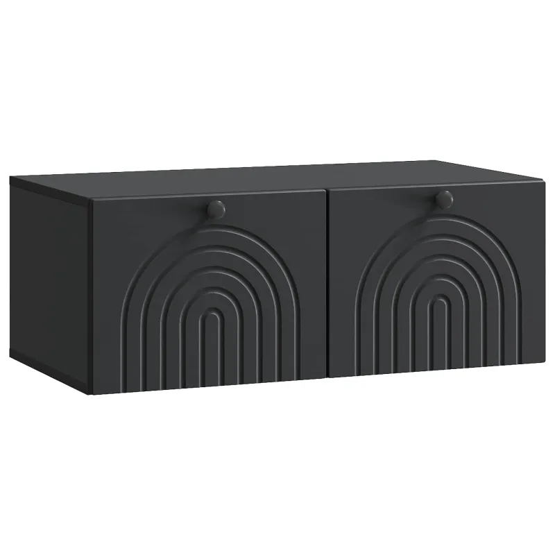 Sieninė TV spintelė Juoda 78,5 x 41 x 30 cm Apdirbta mediena