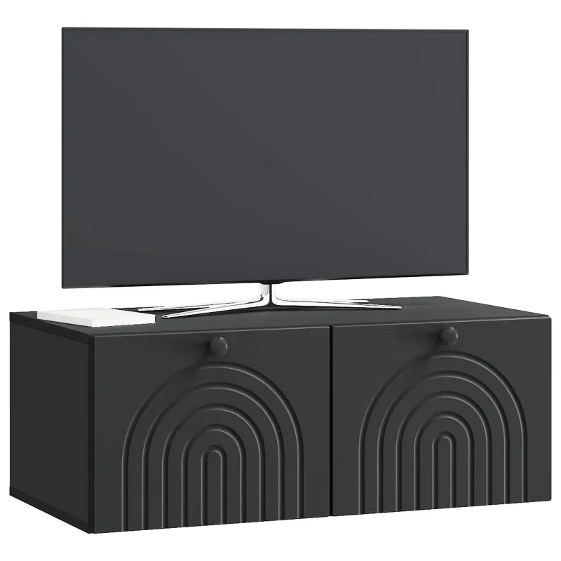Sieninė TV spintelė Juoda 78,5 x 41 x 30 cm Apdirbta mediena