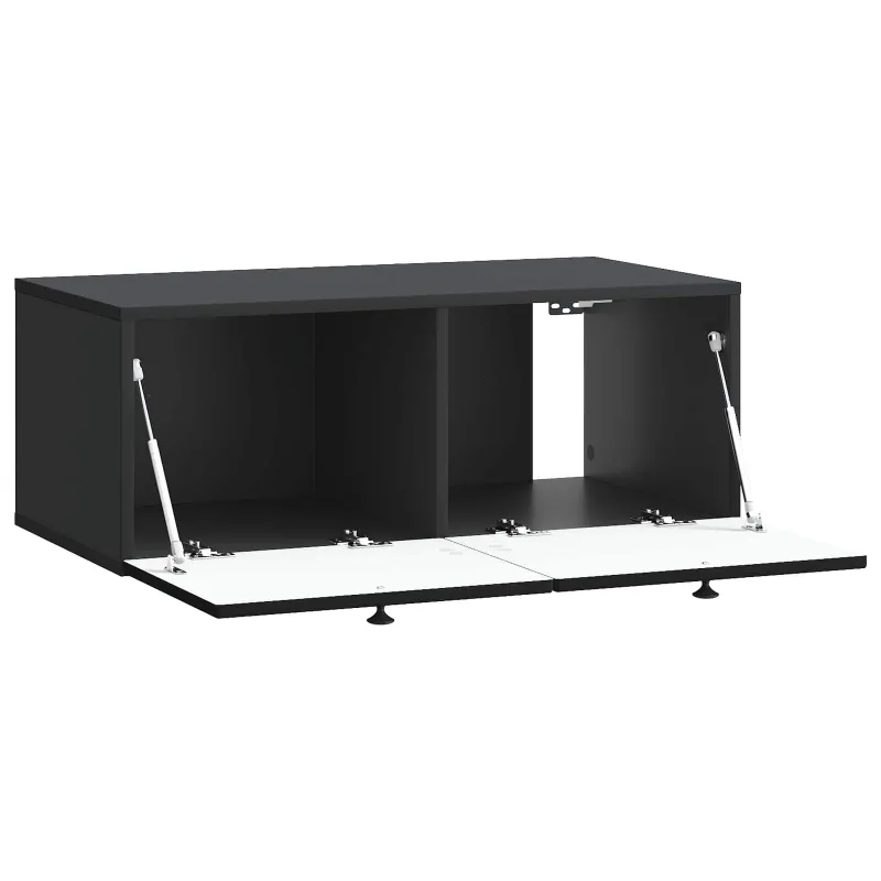 Sieninė TV spintelė Juoda 78,5 x 41 x 30 cm Apdirbta mediena