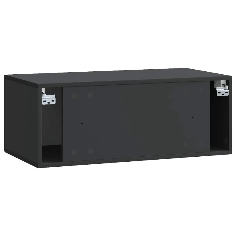 Sieninė TV spintelė Juoda 78,5 x 41 x 30 cm Apdirbta mediena