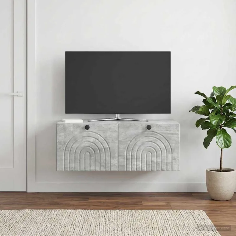 Sieninė TV spintelė Betono pilka 78,5 x 41 x 30 cm