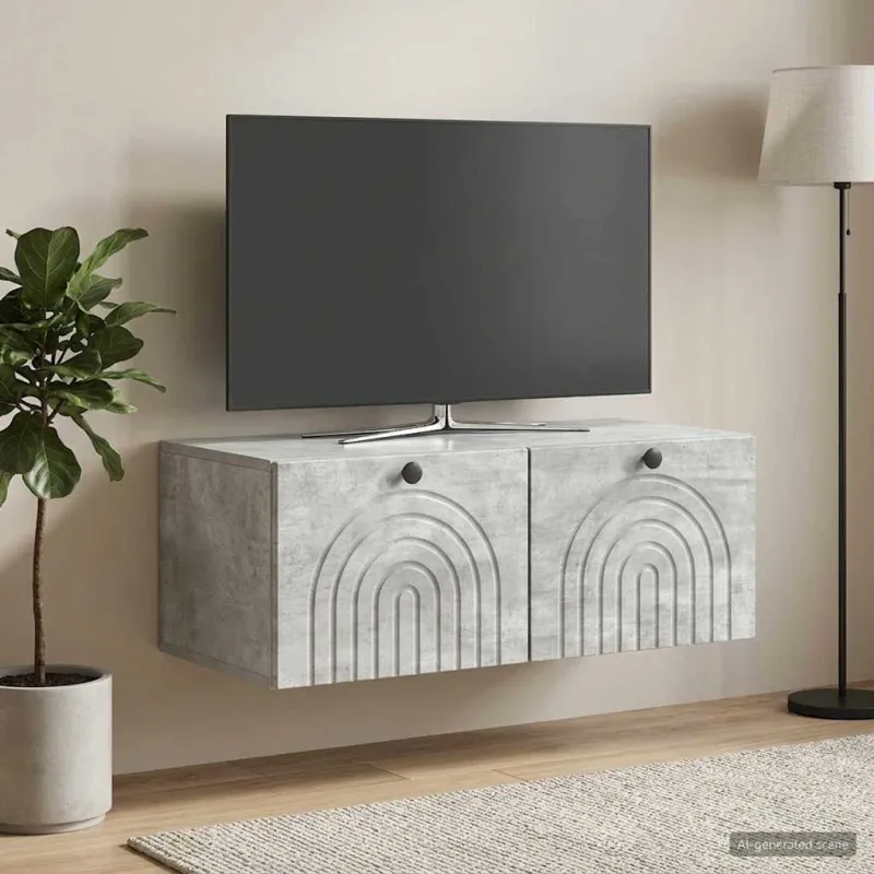 Sieninė TV spintelė Betono pilka 78,5 x 41 x 30 cm
