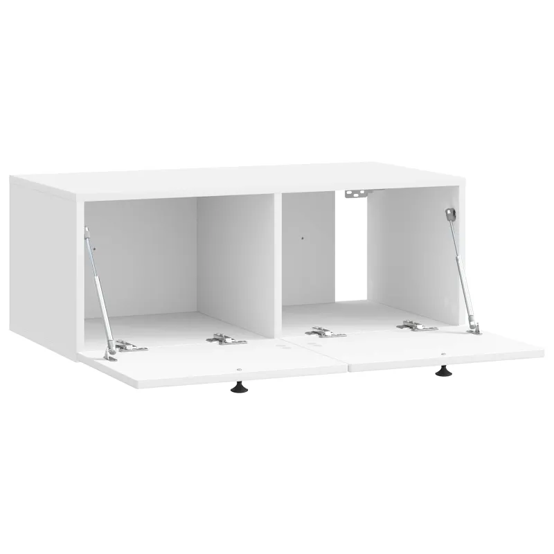 Sieninė TV spintelė Itin blizgi balta 78,5 x 41 x 30 cm