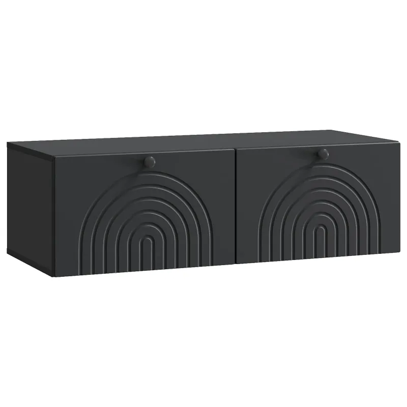 Sieninė TV spintelė Juoda 99 x 41 x 30 cm Apdirbta mediena