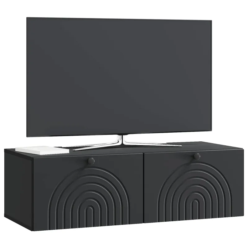 Sieninė TV spintelė Juoda 99 x 41 x 30 cm Apdirbta mediena