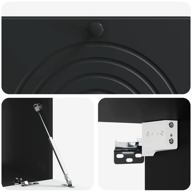 Sieninė TV spintelė Juoda 99 x 41 x 30 cm Apdirbta mediena