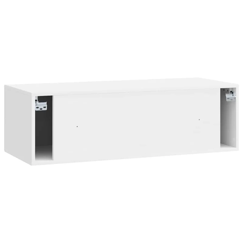 Sieninė TV spintelė Itin blizgi balta 98 x 41 x 30 cm