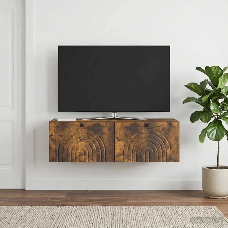 Sieninė TV spintelė Dūminio ąžuolo 99 x 41 x 30 cm