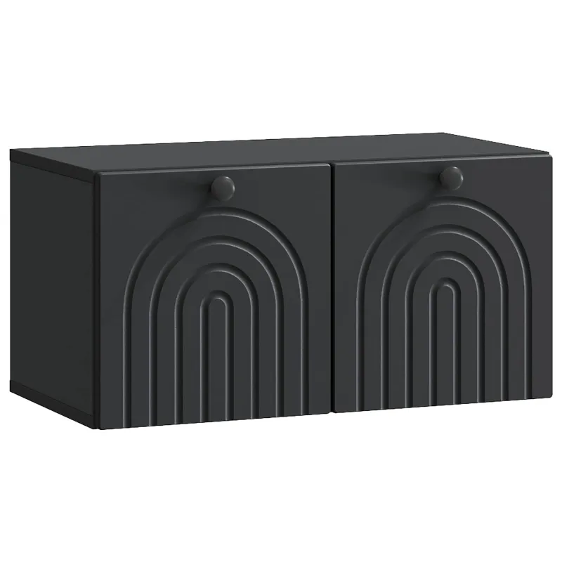 Sieninė TV spintelė Juoda 59,5 x 31 x 30 cm Apdirbta mediena