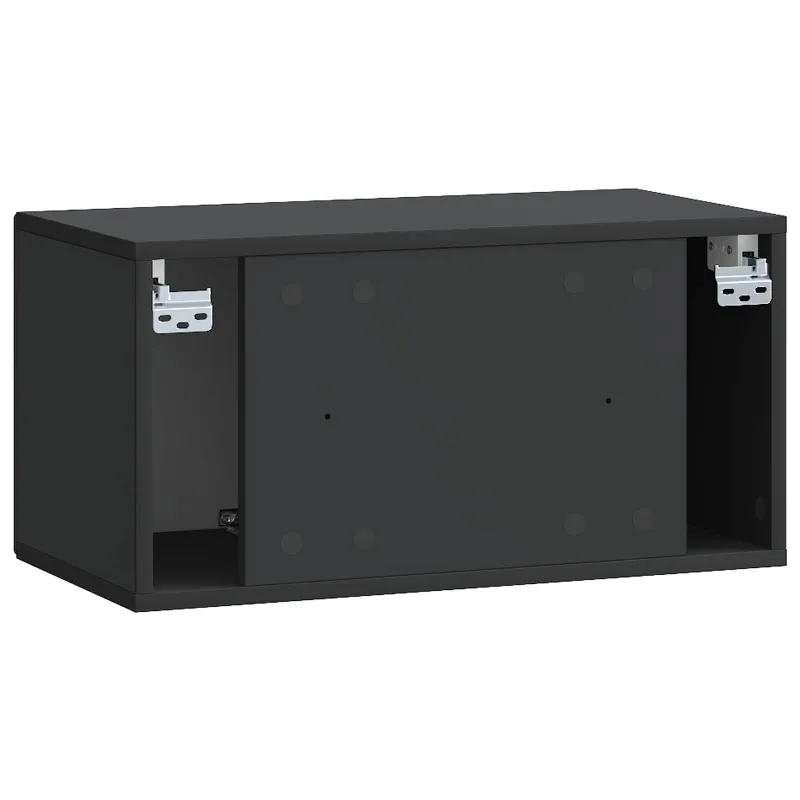 Sieninė TV spintelė Juoda 59,5 x 31 x 30 cm Apdirbta mediena