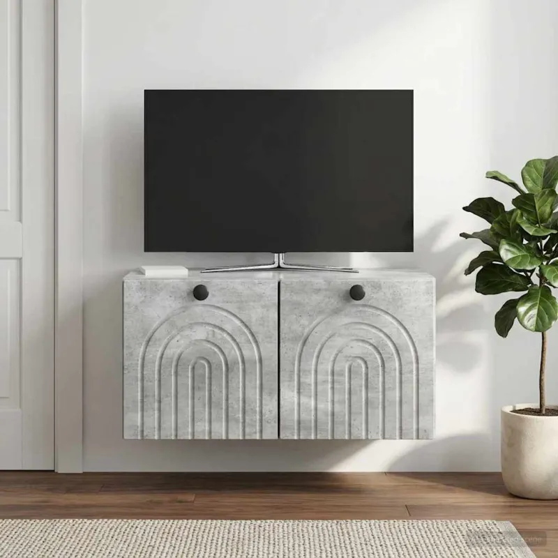 Sieninė TV spintelė Betono pilka 59,5 x 31 x 30 cm